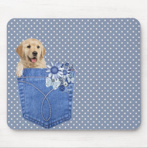 Golden Retriever in Jean Pocket Mousepad
