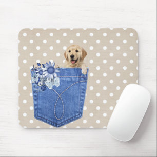 Golden Retriever in Jean Pocket Mousepad