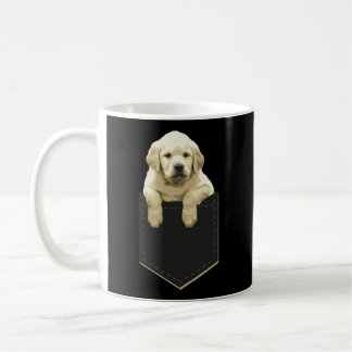 Golden Retriever in Pocket T Shirt Welpen Hund in  Kaffeetasse