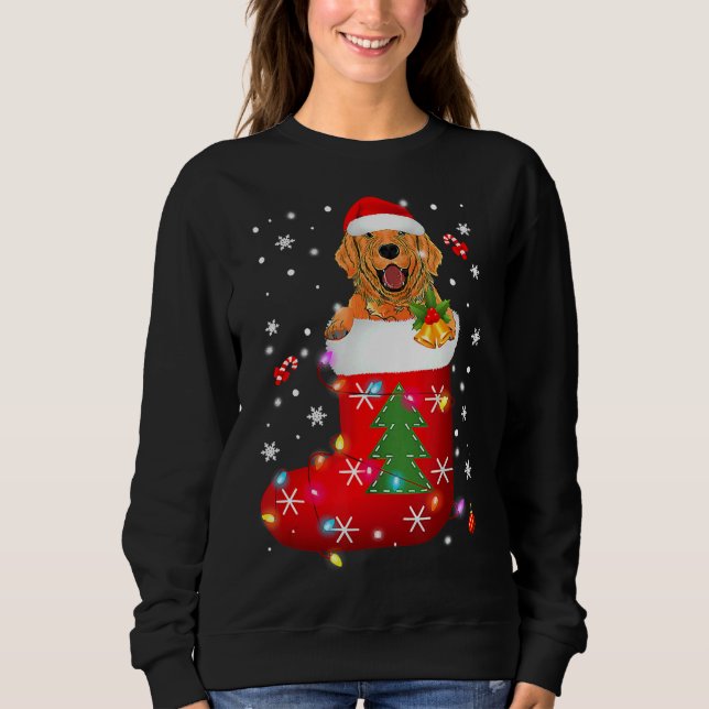 Golden Retriever in Socken Weihnachten Sweatshirt (Vorderseite)