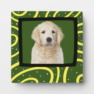 Golden Retriever individuell gestalteter Bilderrah Fotoplatte