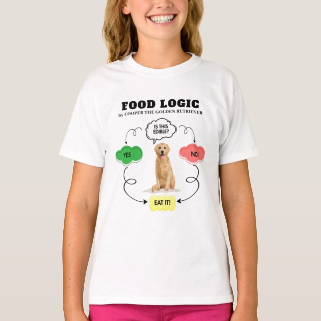 Golden Retriever Individuelle Name Food Logic Flow T-Shirt (Vorderseite)