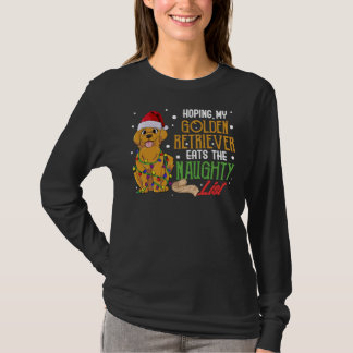 Golden Retriever isst schmutzigen Weihnachtshund T-Shirt
