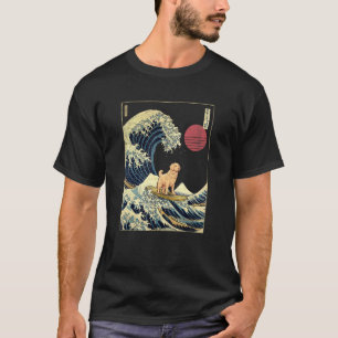 Golden Retriever Japanische Kanagawa Welle Surferh T-Shirt