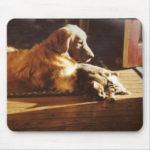 Golden retriever-Katze Mousepad Special-Freunde