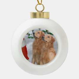 Golden Retriever Keramik Kugel-Ornament