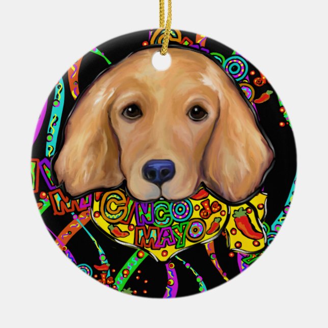 Golden Retriever Keramik Ornament (Vorne)