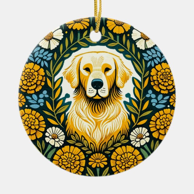 Golden Retriever Keramik Ornament (Vorne)