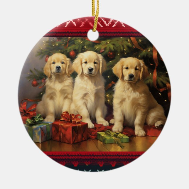 Golden Retriever Keramik Ornament (Vorne)