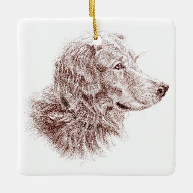 Golden Retriever Keramikornament (Vorderseite)