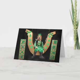 Golden Retriever Kobold St. Patrick's Day Schaukel Feiertagskarte