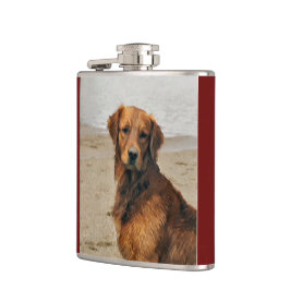 Golden Retriever Kunst, Dichtung und Musik Flachmann