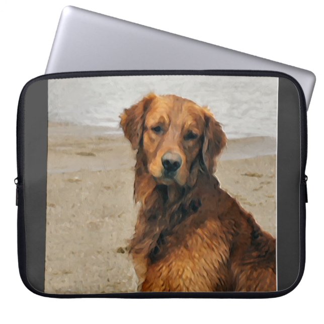 Golden Retriever Kunst, Dichtung und Musik Laptopschutzhülle (Vorderseite)
