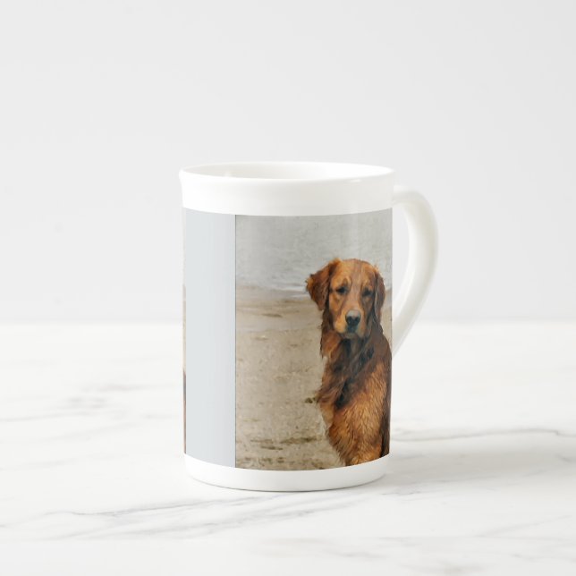 Golden Retriever Kunst, Dichtung und Musik Prozellantasse (Vorderseite Rechts)