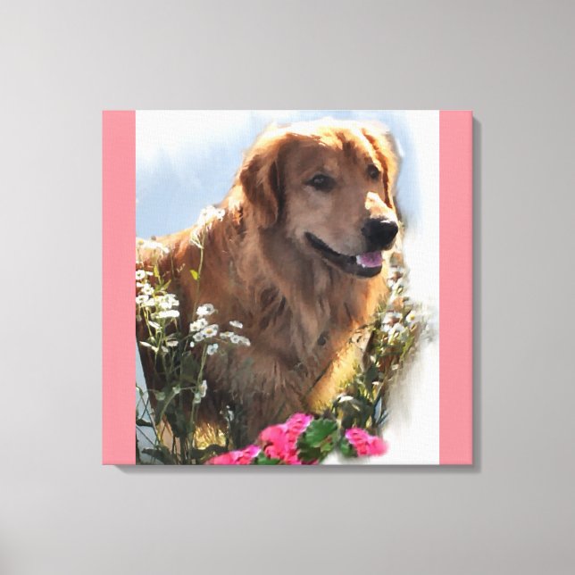 Golden Retriever Kunst Geschenke Leinwanddruck (Vorderseite)