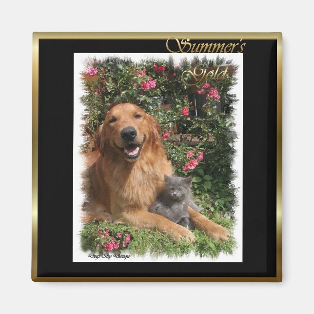 Golden Retriever Kunst Geschenke Magnet (Vorne)