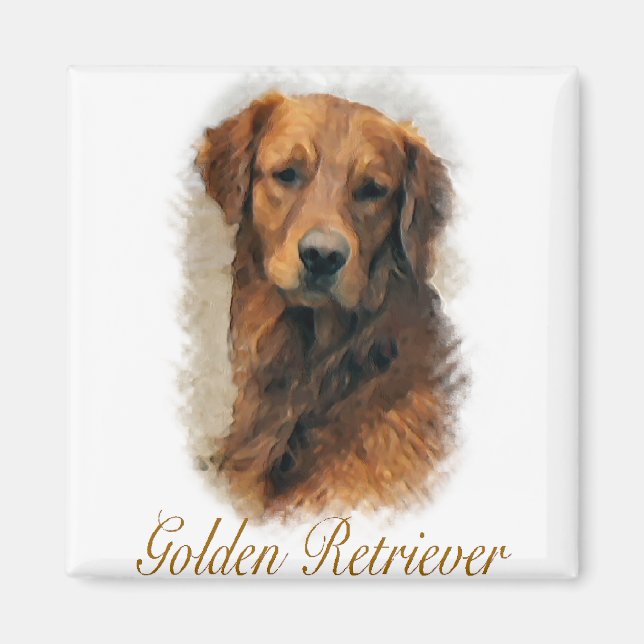 Golden Retriever Kunst Geschenke Magnet (Vorne)