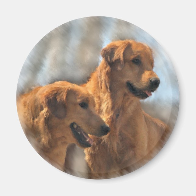 Golden Retriever Kunst Geschenke Magnet (Vorne)