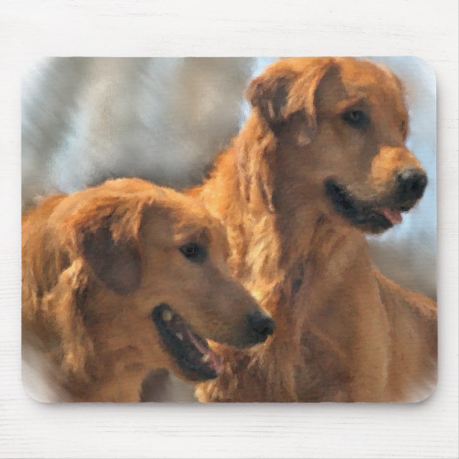 Golden Retriever Kunst Geschenke Mousepad (Vorne)