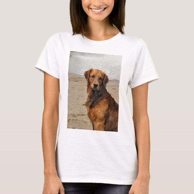 Golden Retriever Kunst Geschenke T-Shirt (Vorderseite)