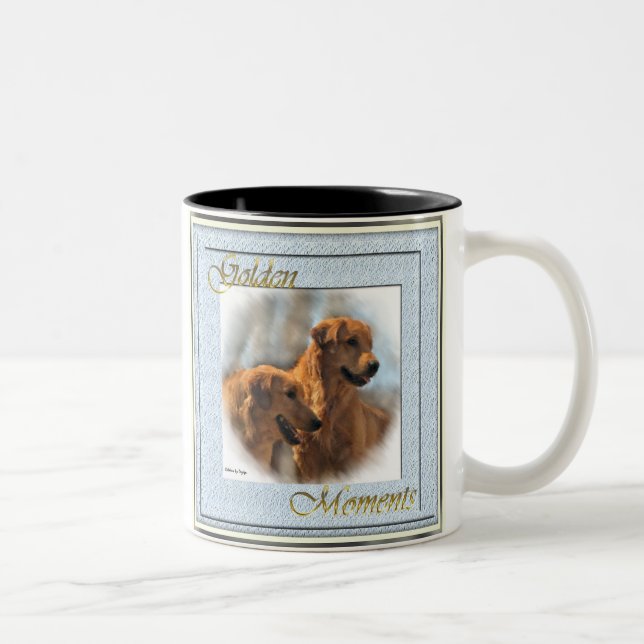 Golden Retriever Kunst Geschenke Zweifarbige Tasse (Rechts)