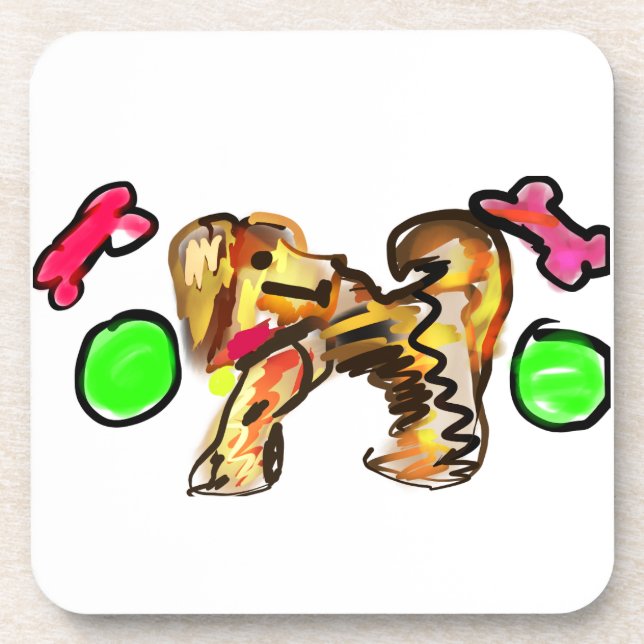 Golden Retriever Kunst Getränkeuntersetzer (Vorderseite)