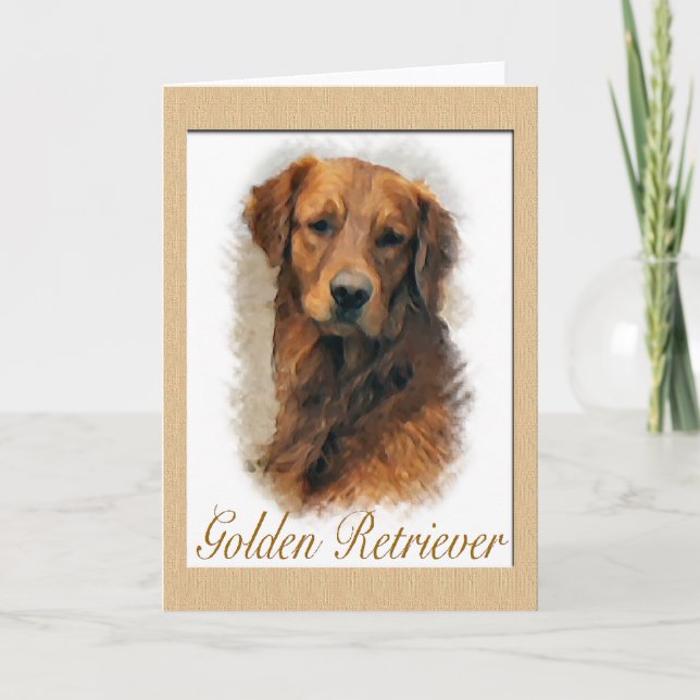 Golden Retriever Kunst Mitteilungskarten Geschenke (Vorderseite)