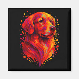 Golden Retriever Kunst Rtrait Für Hundebesitzer  Magnet