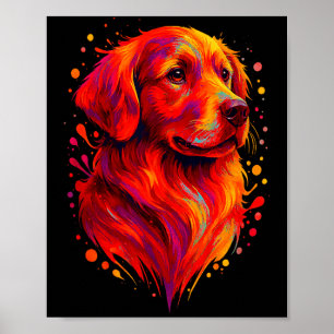 Golden Retriever Kunstporträt für Hundebesitzer  Poster