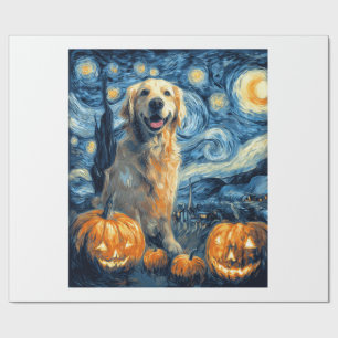 Golden Retriever Kürbis Sternennacht Hundemama Van Geschenkpapier