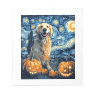 Golden Retriever Kürbis Sternennacht Hundemama Van Notizblock