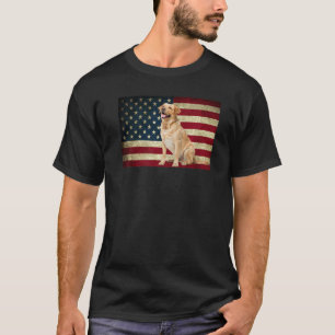 Golden Retriever Labrador Amerikanische Flagge Hau T-Shirt