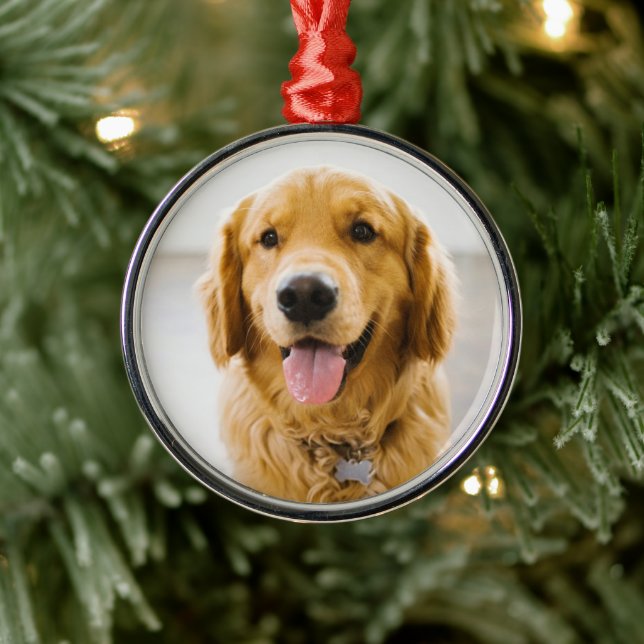 Golden Retriever Lächeln Ornament Aus Metall (Baum)