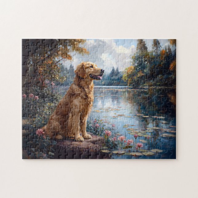 Golden Retriever Lago Pads Puzzle (Horizontal)