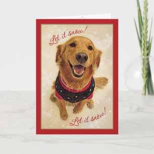 Golden Retriever Lasse Schnee!Weihnachtskarte Feiertagskarte