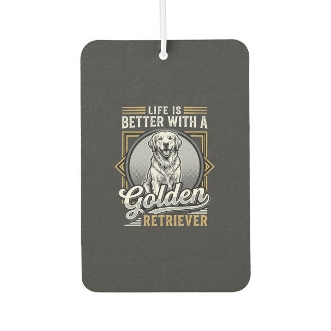 Golden Retriever Leben ist besser Hund Autolufterfrischer (Vorderseite)