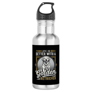 Golden Retriever Leben ist besser Hund Edelstahlflasche