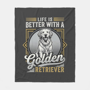Golden Retriever Leben ist besser Hund Fleecedecke