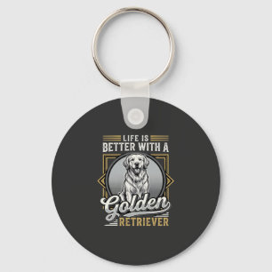 Golden Retriever Leben ist besser Hund Schlüsselanhänger