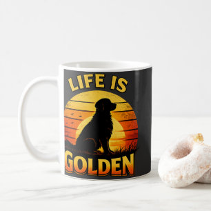 Golden Retriever Leben ist goldener Sonnenuntergan Kaffeetasse