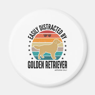 Golden Retriever Leicht Ablenkbar Vintage Hund Des Magnet