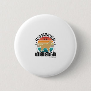 Golden Retriever Leicht Ablenkbar Vintage-Hundedes Button