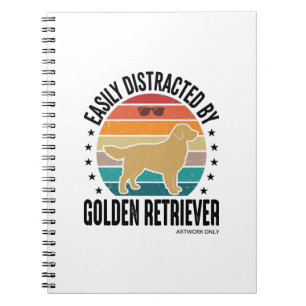 Golden Retriever Leicht Ablenkbar Vintage-Hundedes Notizblock