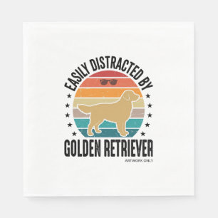 Golden Retriever Leicht Ablenkbar Vintage-Hundedes Serviette