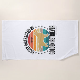 Golden Retriever Leicht Ablenkbar Vintage-Hundedes Strandtuch