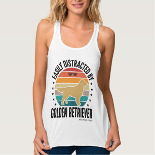 Golden Retriever Leicht Ablenkbar Vintage-Hundedes Tank Top