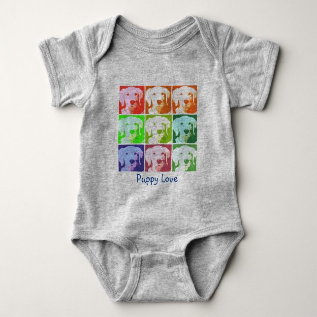 Golden Retriever Liebe Baby Bodysuit Baby Strampler (Vorderseite)