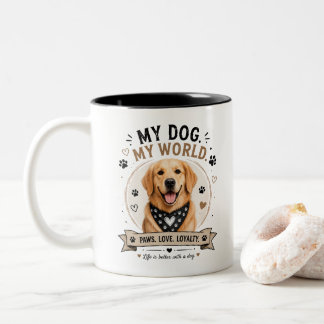 Golden Retriever Liebe und Treue Zweifarbige Tasse