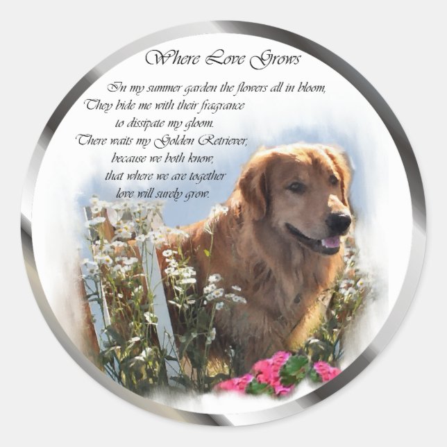 Golden Retriever Liebhaber Geschenke Runder Aufkleber (Vorderseite)