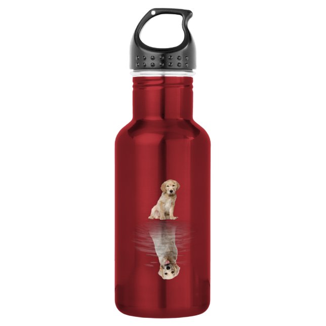 Golden Retriever Life Cute Love Golden Retriever Edelstahlflasche (Vorderseite)